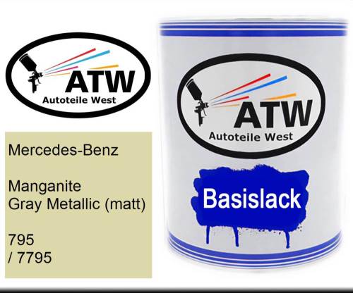 Mercedes-Benz, Manganite Gray Metallic (matt), 795 / 7795: 1L Lackdose, von ATW Autoteile West.